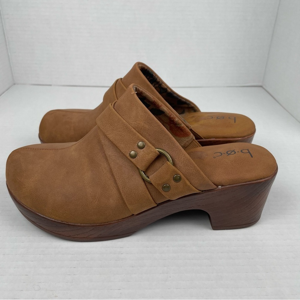 BOC Comfort Clogs Women’s 7 M Brown Slip on Mules Heeled Buckle Accent Coastal - Picture 10 of 14